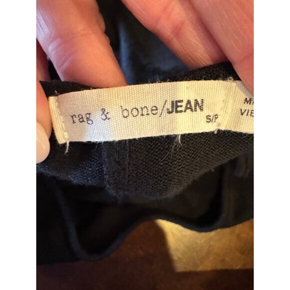 Rag & Bone Jean Dress Women Small Black Short Sleeve V Neck Tee Dress Mini Goth - Picture 8 of 10